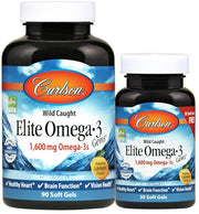 Carlson Labs Elite Omega-3 Gems, 1600 mg loodusliku sidrunimaitsega – 90 + 30 kapslit
