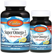 Carlson Labs Norra Super Omega - 3 Gems, 1200 mg - 100 + 30 kapslit