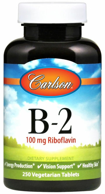 Carlson Labs vitamiin B-2, 100 mg – 100 taimetoitlastele sobivat tabletti