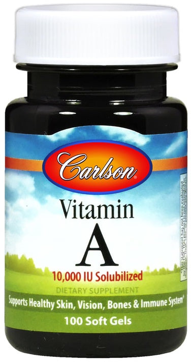 Carlson Labs lahustuv A-vitamiin, 10 000 IU – 100 kapslit
