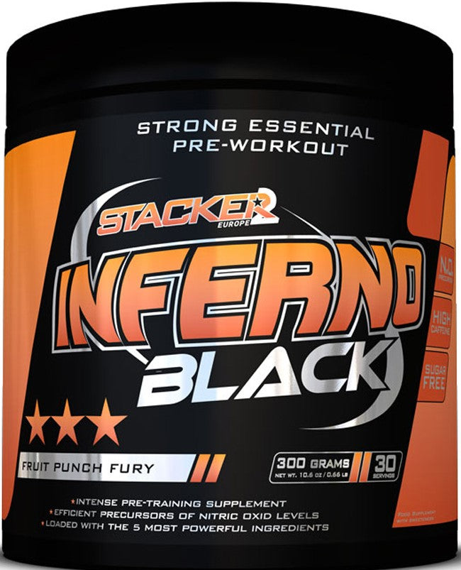 Stacker2 Europe Inferno Black, puuviljapunšimaitseline jook Fruit Punch Fury – 300 g