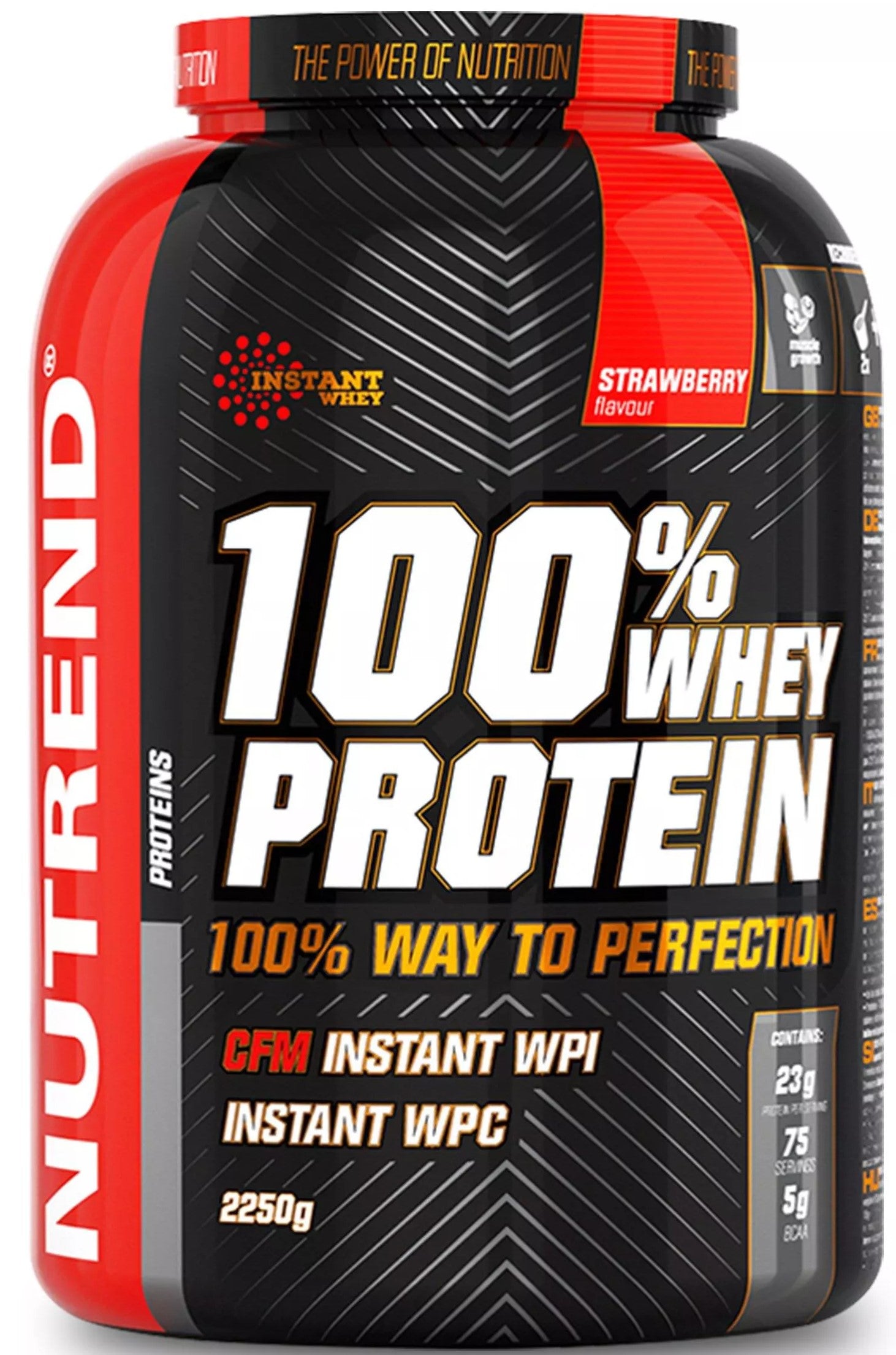 Nutrend 100% vadakuvalgu pulber, maasikamaitseline – 2250 g