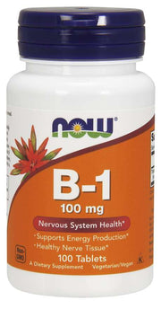 NOW Foods Vitamiin B-1 tiamiin, 100 mg – 100 tabletti
