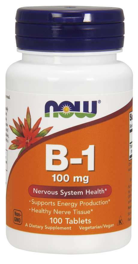 NOW Foods Vitamiin B-1 tiamiin, 100 mg – 100 tabletti