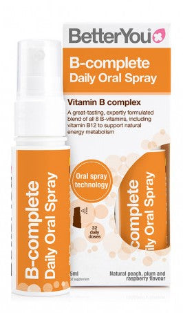 BetterYou B-kompleksi suukaudne sprei, igapäevane, virsik, ploom ja vaarikas, 25 ml.