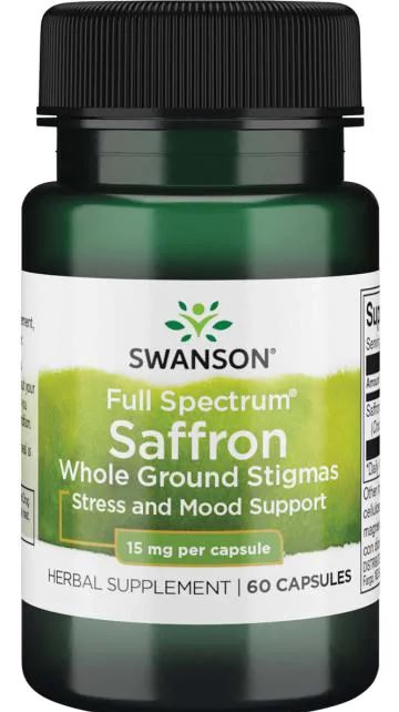 Swansoni täisspektri safranikogus, 15 mg – 60 kapslit