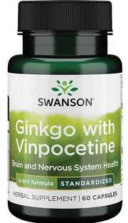 Swanson Ginkgo Biloba with Standardized Vinpocetine – 60 kapslit