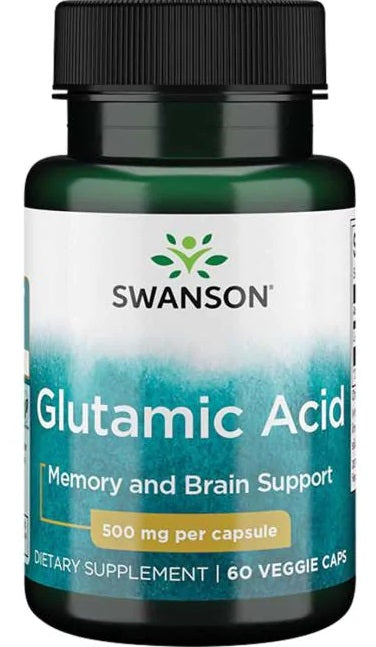 Swanson glutamiinhape, 500 mg – 60 kapslit