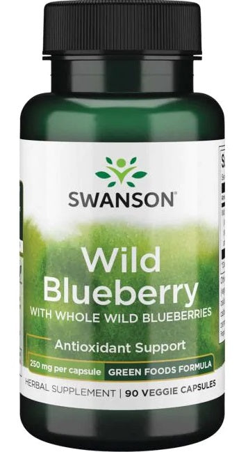 Swansoni metsikute mustikate maitsega, 250 mg – 90 kapslit