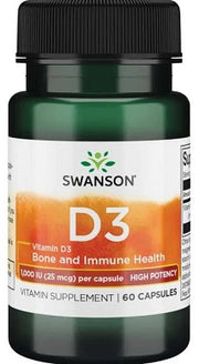 Swansoni D-3-vitamiin, 1000 IU – 60 kapslit