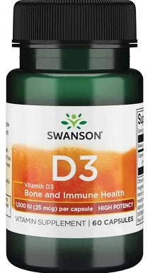 Swansoni D-3-vitamiin, 1000 IU – 60 kapslit