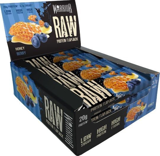 Warrior Raw Protein Flapjack mee- ja marjamaitselised batoonid – 12 batoonikest