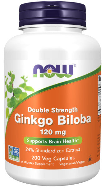 NOW Foods kahekordse toimega hõlmikpuu (Ginkgo Biloba), 120 mg – 200 kapslit