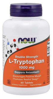 Produkto nuotrauka: NOW Foods L-Tryptophan, 1000mg Double Strength - 60 tablečių