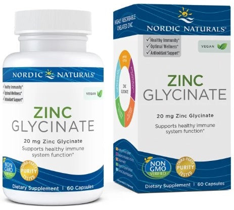 Nordic Naturals tsinkglütsinaat, 20 mg – 60 kapslit