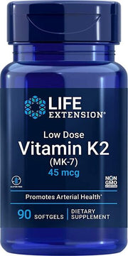 Life Extension väikese annusega vitamiin K2 (MK - 7), 45 mcg - 90 kapslit