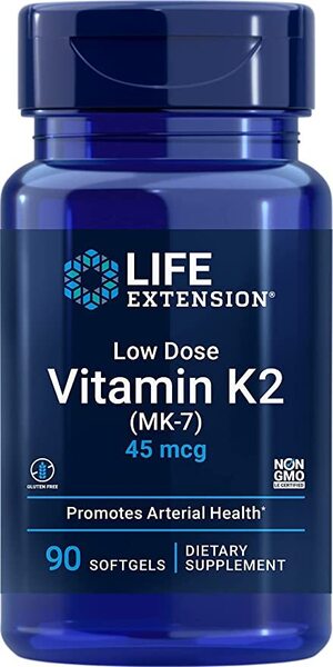 Life Extension väikese annusega vitamiin K2 (MK - 7), 45 mcg - 90 kapslit