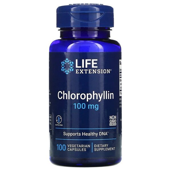 Life Extension klorofüliin, 100 mg - 100 kapslit