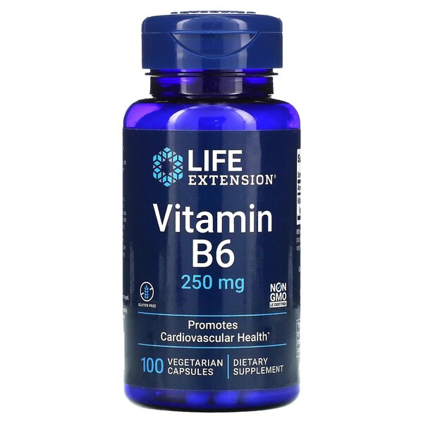 Life Extension vitamiin B6, 250 mg - 100 kapslit