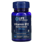 Life Extension vitamiin B12 metüülkobalamiin, 500 mcg – 100 taimset imemistabletti