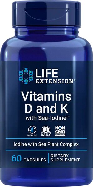 Life Extension Vitamiinid D K Sea Iodine 60 kapslit – 60 kapslit