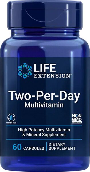 Life Extension kaks korda päevas multivitamiinid - 60 kapslit