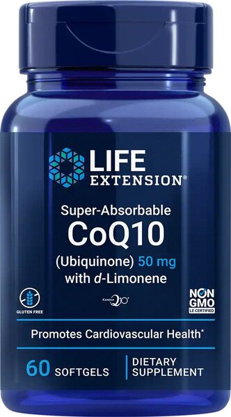 Life Extension üliimenduv koensüüm Q10 (ubikinoon) d-limoneeniga, 100 mg – 60 kapslit