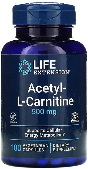 Life Extension atsetüül-L-karnitiin, 500 mg – 100 kapslit