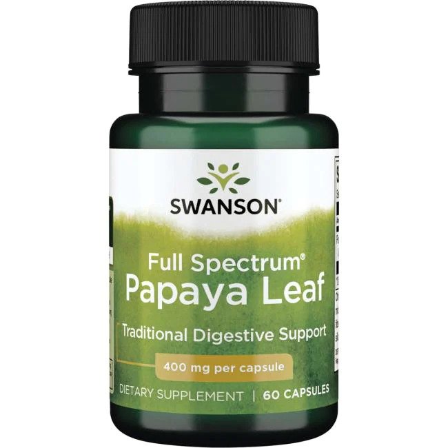Swansoni täisspektri papaialehed, 400 mg – 60 kapslit