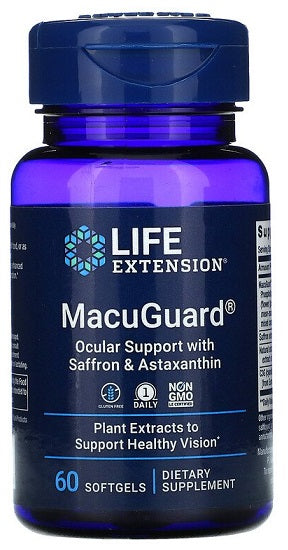 Life Extension MacuGuard silma tugi safrani ja astaksantiiniga – 60 kapslit