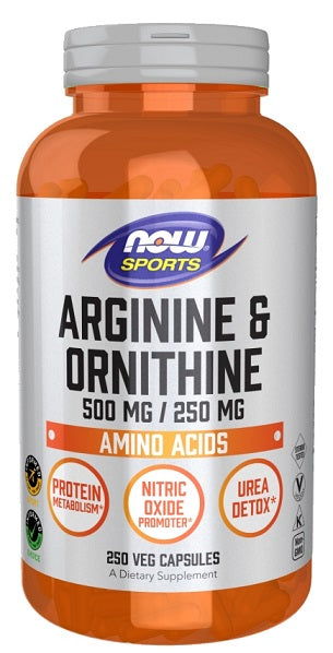 NOW Foods arginiin ja ornitiin – 250 kapslit