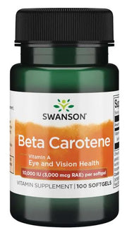 Swansoni beetakaroteen (vitamiin A), 10 000 IU – 100 kapslit