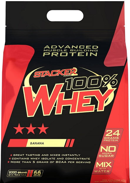 Stacker2 Europe 100% vadakuvalgu pulber, banaan – 2000 g