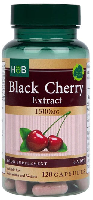 Holland & Barretti musta kirsi ekstrakt, 1500 mg – 120 kapslit