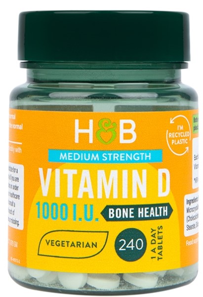 Holland & Barrett D-vitamiin, 25 µg – 240 tabletti