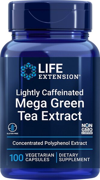 Life Extension kergesti kofeiini sisaldav rohelise tee megaekstrakt – 100 kapslit