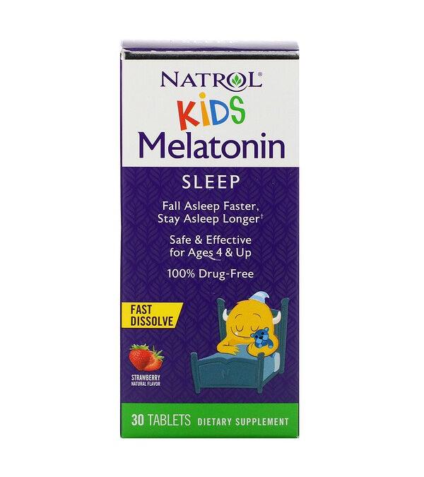 Natrol Kids melatoniin, maasikamaitseline – 30 tabletti