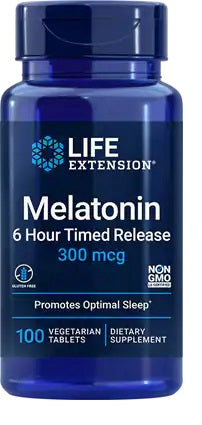 Life Extension melatoniin kuue tunni vältel vabastav, 300 mcg – 100 taimetoidutabletti