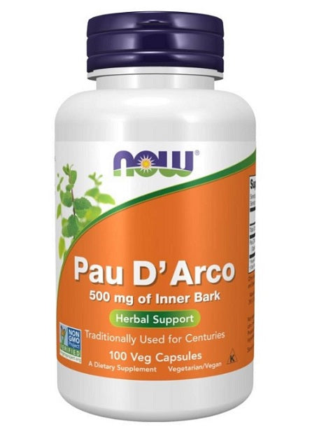 Produkto nuotrauka: NOW Foods Pau D'Arco, 500mg - 100 kapsulių