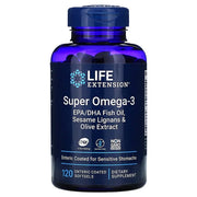 Life Extension Super Omega-3 EPA/DHA seesami lignaanide ja oliiviõli ekstraktiga – 120 soolekindla kattega kapslit