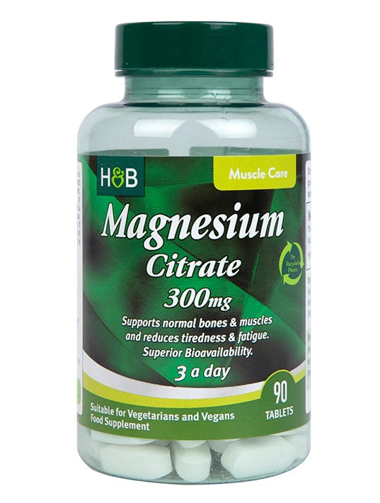 Holland & Barrett magneesiumtsitraat, 300 mg – 90 tabletti