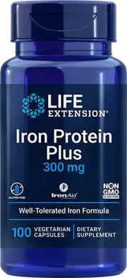 Life Extension Iron Protein Plus, 300 mg – 100 kapslit
