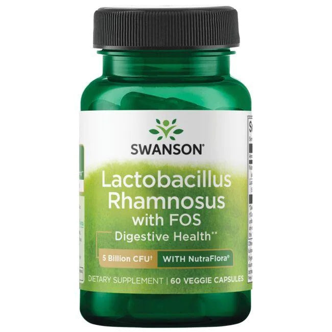 Swanson Lactobacillus Rhamnosus koos FOS-iga, 5 miljardit CFU – 60 kapslit