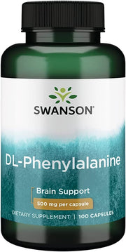 Swanson DL-fenüülalaniin, 500 mg – 100 kapslit