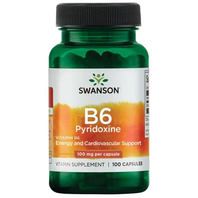 Swanson B6 Püridoksiin, 100 mg – 100 kapslit