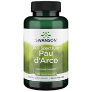 Swansoni täisspektri Pau d'Arco, 500 mg – 100 kapslit