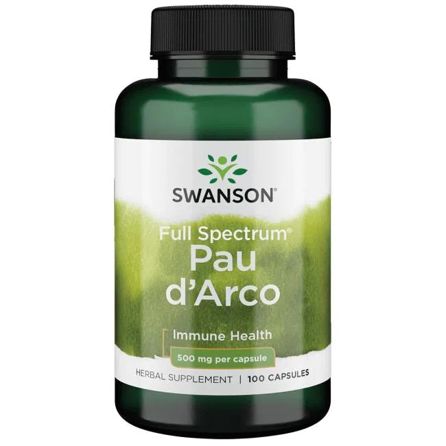 Swansoni täisspektri Pau d'Arco, 500 mg – 100 kapslit