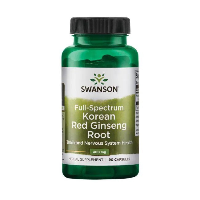 Swanson täisspektri Korea punase ženšenni juur, 400 mg – 90 kapslit