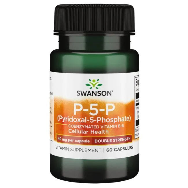 Swanson P-5-P (püridoksaal-5-fosfaat) koensüümiga B6-vitamiin, 40 mg – 60 kapslit