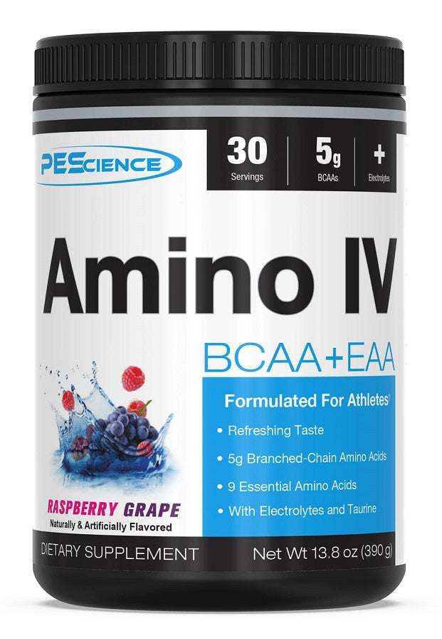 PEScience Amino IV, vaarika ja viinamarja maitse - 390 g